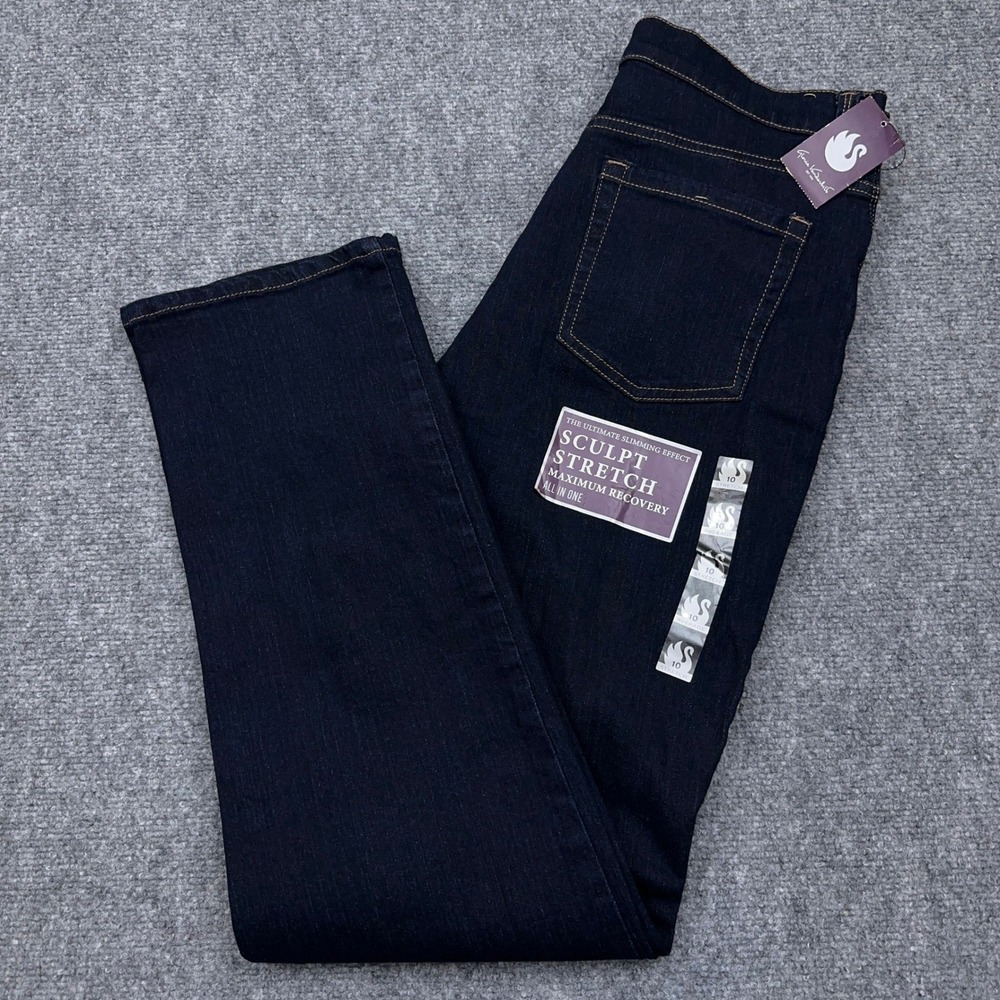 NEW Gloria Vanderbilt Amanda Jeans Women's 10 Dark Blue Rinse Sculpt Stretch
